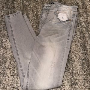 - - Gray light washed Distressed Jeans